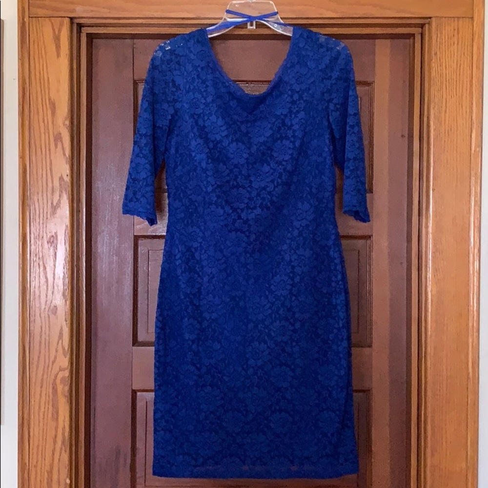 Eliza J 3/4” Sleeve Lace Sheath Dress